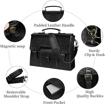 Amazon.com: Leather Messenger Bag for Men Women 15.6 Inch